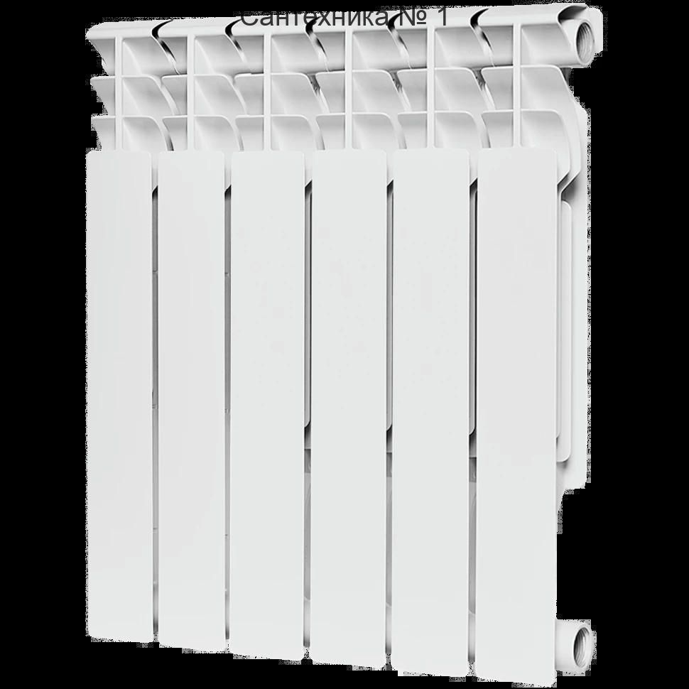 Радиатор биметаллический секционный Plus BM 500 6 секций, боковое подключение Ral 9016 ROMMER