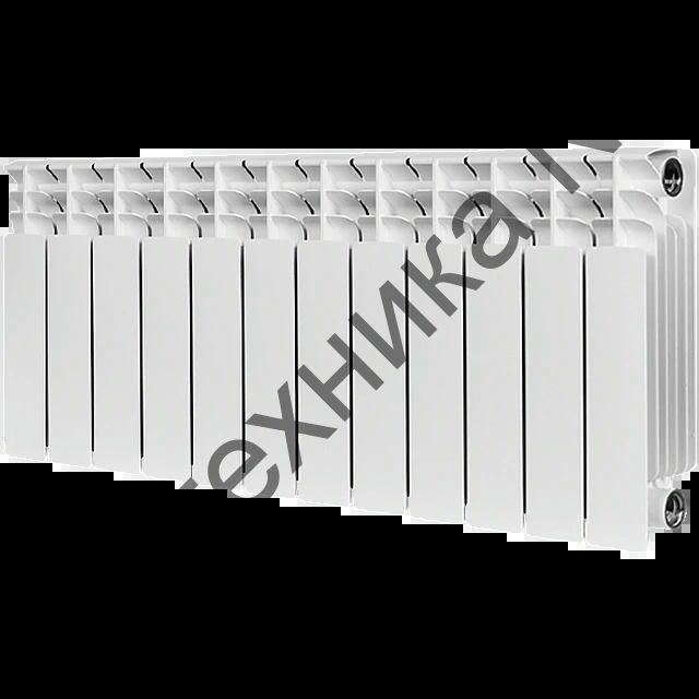 Радиатор биметаллический TITAN 350 12 секций, боковое подключение, белый RAL 9016 STOUT
