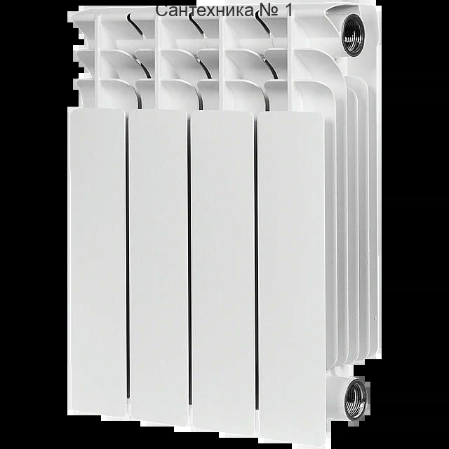 Радиатор биметаллический TITAN 350 4 секции, боковое подключение, белый RAL 9016 STOUT