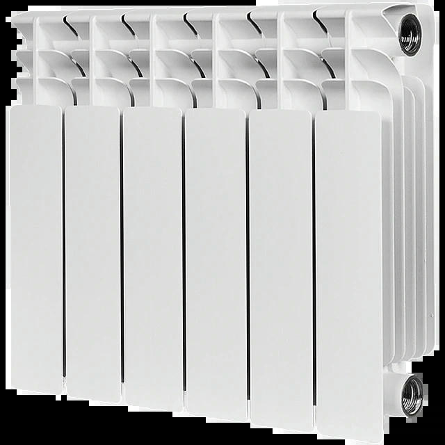 Радиатор биметаллический TITAN 350 6 секций, боковое подключение, белый RAL 9016 STOUT