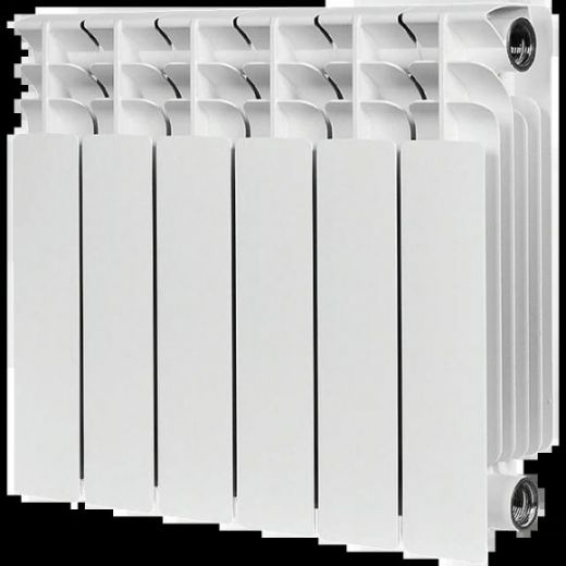 Радиатор биметаллический TITAN 350 6 секций, боковое подключение, белый RAL 9016 STOUT