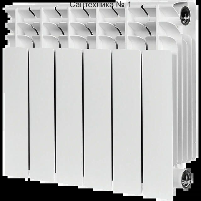 Радиатор биметаллический TITAN 350 6 секций, боковое подключение, белый RAL 9016 STOUT