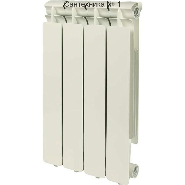 Радиатор алюминиевый секционный BRAVO 500 4 секции, боковое подключение, белый STOUT