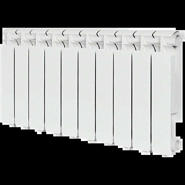 Радиатор алюминиевый секционный BRAVO 350 10 секций, боковое подключение, белый STOUT