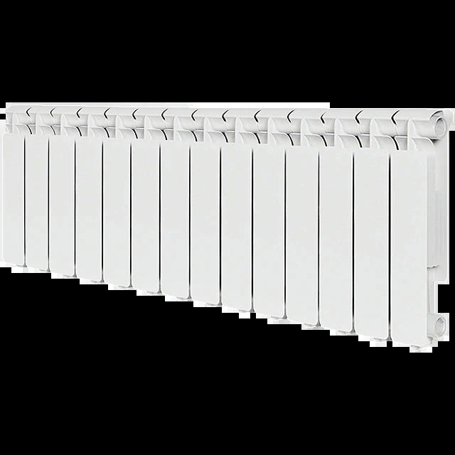 Радиатор алюминиевый секционный BRAVO 350 14 секции, боковое подключение, белый STOUT