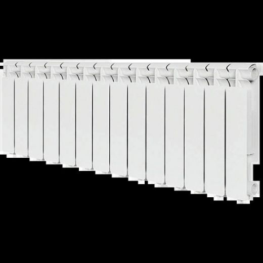 Радиатор алюминиевый секционный BRAVO 350 14 секции, боковое подключение, белый STOUT