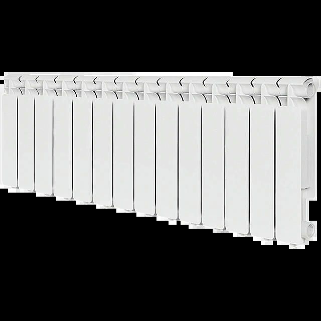 Радиатор алюминиевый секционный BRAVO 350 14 секции, боковое подключение, белый STOUT