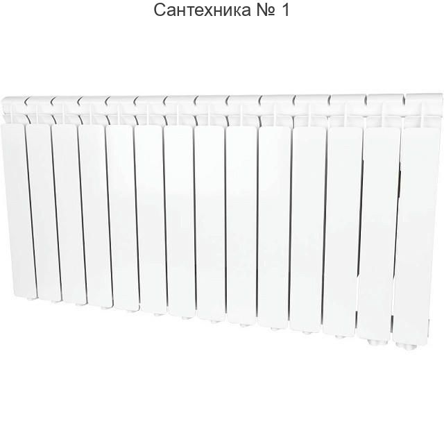 Радиатор алюминиевый секционный BRAVO 500 14 секции, нижнее правое подключение, белый STOUT