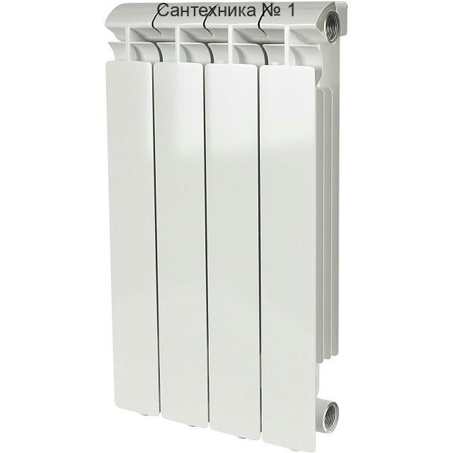 Радиатор алюминиевый секционный ALPHA 500 4 секции, боковое подключение Ral 9016 STOUT