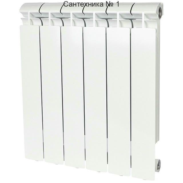 Радиатор алюминиевый секционный ALPHA 500 6 секций, боковое подключение Ral 9016 STOUT