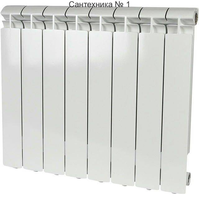 Радиатор алюминиевый секционный ALPHA 500 8 секций, боковое подключение Ral 9016 STOUT