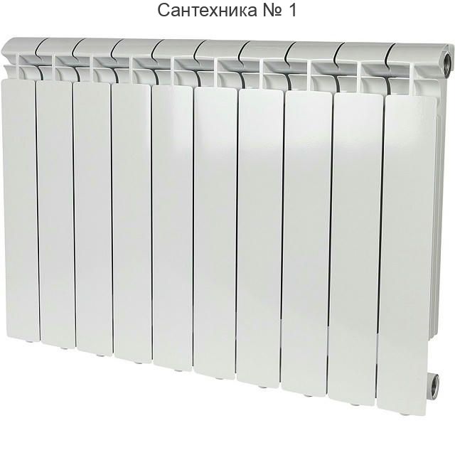 Радиатор алюминиевый секционный ALPHA 500 10 секций, боковое подключение Ral 9016 STOUT