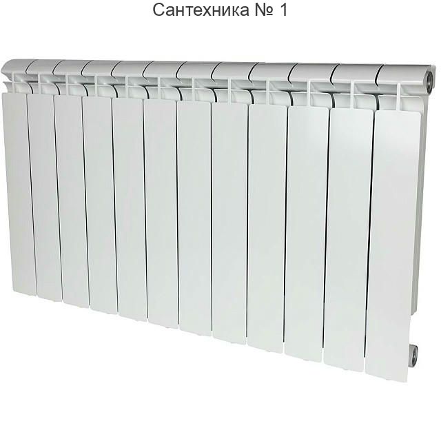 Радиатор алюминиевый секционный ALPHA 500 12 секций, боковое подключение Ral 9016 STOUT