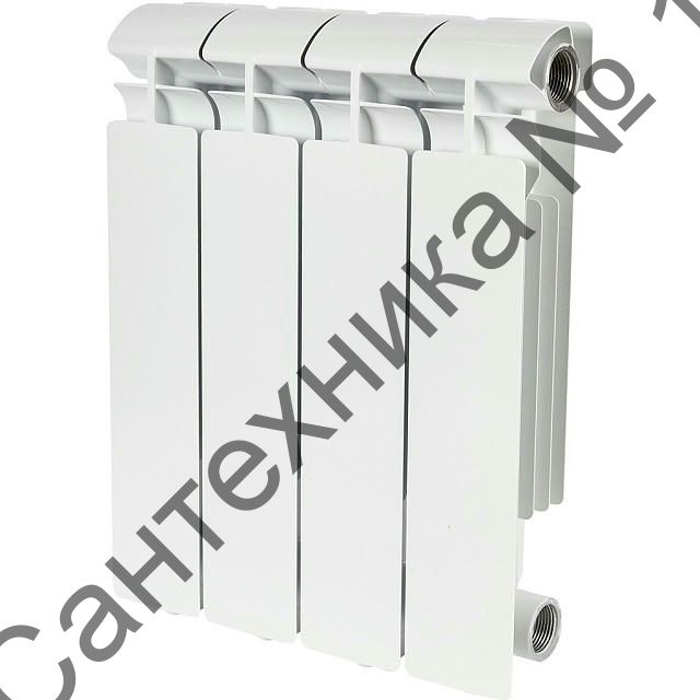 Радиатор алюминиевый секционный ALPHA 350 4 секции, боковое подключение Ral 9016 STOUT