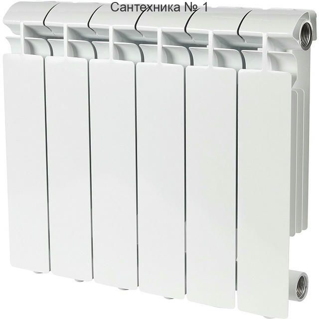 Радиатор алюминиевый секционный ALPHA 350 6 секций, боковое подключение Ral 9016 STOUT