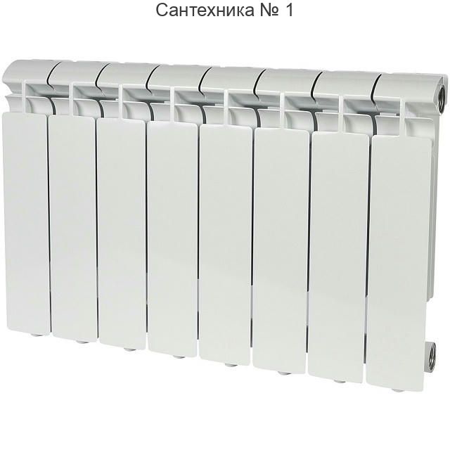 Радиатор алюминиевый секционный ALPHA 350 8 секций, боковое подключение Ral 9016 STOUT