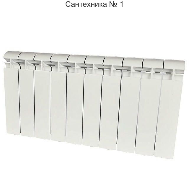 Радиатор алюминиевый секционный ALPHA 350 10 секций, боковое подключение Ral 9016 STOUT