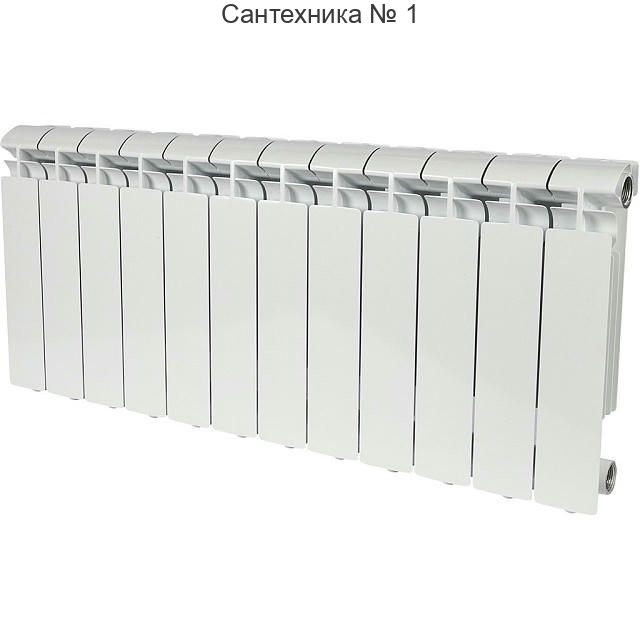 Радиатор алюминиевый секционный ALPHA 350 12 секций, боковое подключение Ral 9016 STOUT