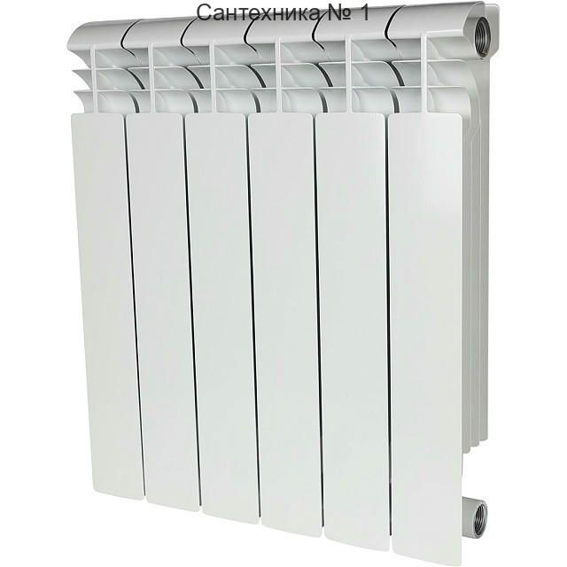 Радиатор алюминиевый секционный VEGA 500 6 секций, боковое подключение Ral 9016 STOUT