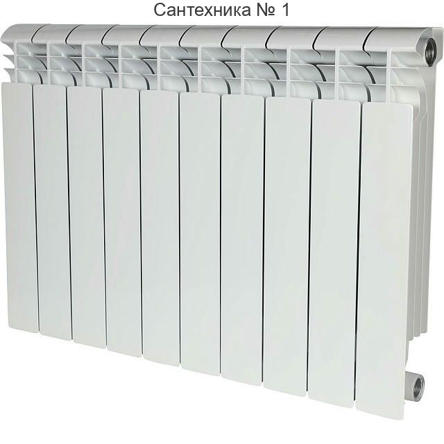 Радиатор алюминиевый секционный VEGA 500 10 секций, боковое подключение Ral 9016 STOUT