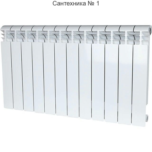 Радиатор алюминиевый секционный VEGA 500 12 секций, боковое подключение Ral 9016 STOUT