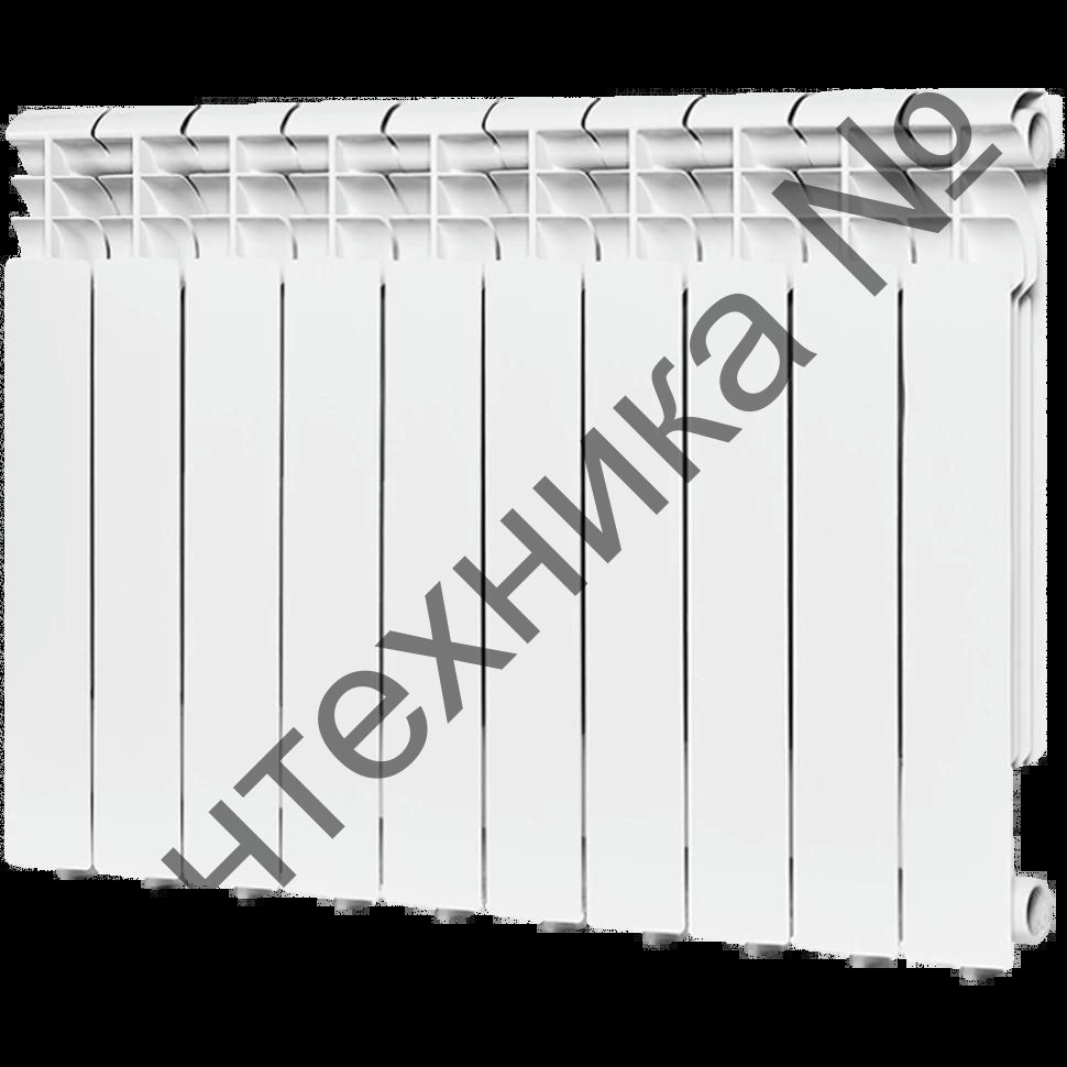 Радиатор алюминиевый секционный Profi 500 10 секции, боковое подключение Ral 9016 ROMMER