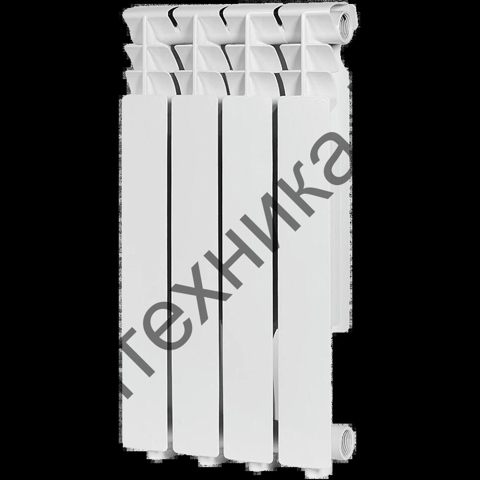 Радиатор алюминиевый секционный Optima 500 4 секций, боковое подключение Ral 9016 ROMMER