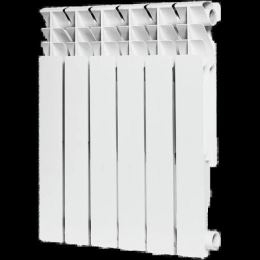 Радиатор алюминиевый секционный Plus 500 6 секций, боковое подключение Ral 9016 ROMMER