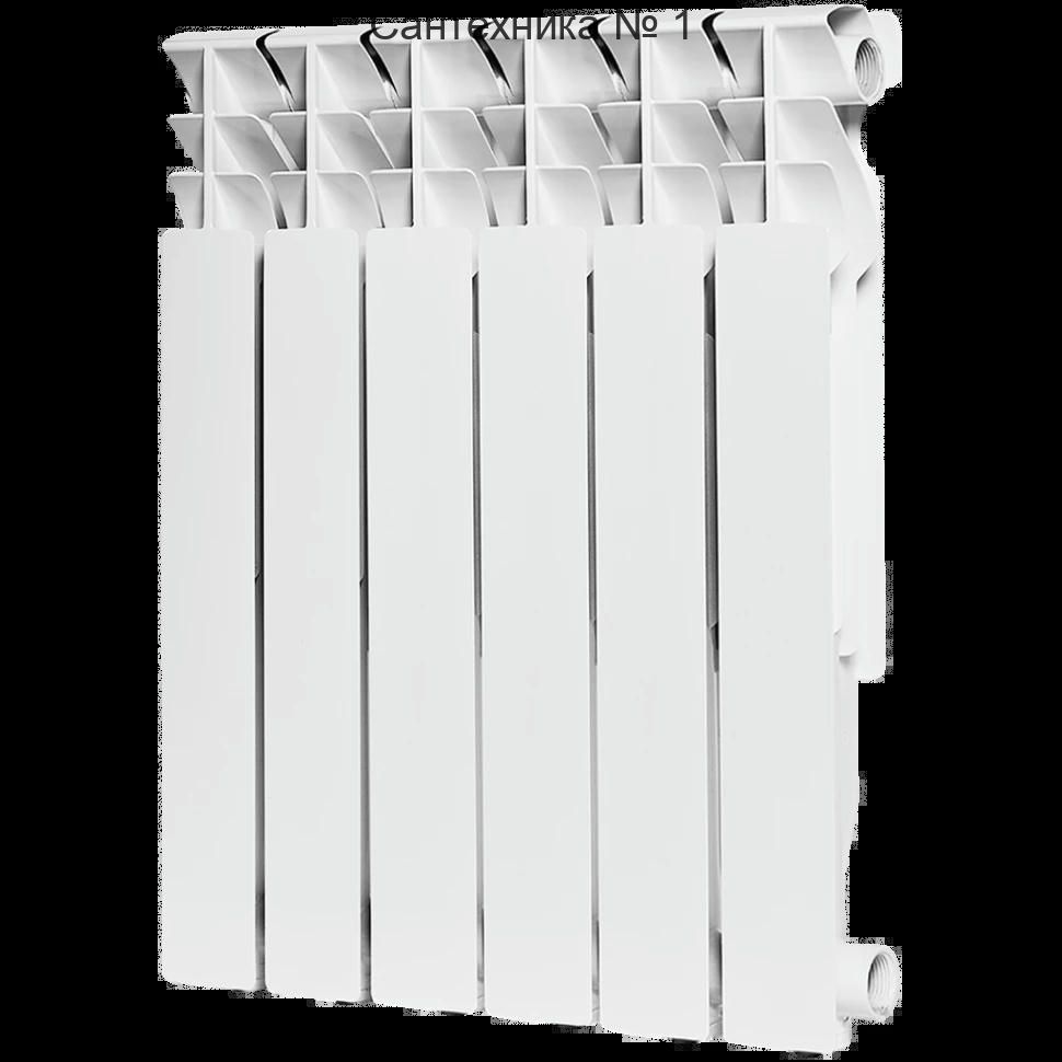 Радиатор алюминиевый секционный Plus 500 6 секций, боковое подключение Ral 9016 ROMMER