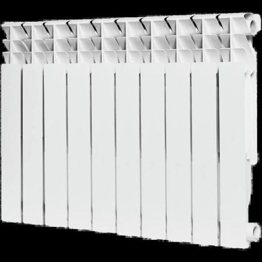 Радиатор алюминиевый секционный Plus 500 10 секций, боковое подключение Ral 9016 ROMMER