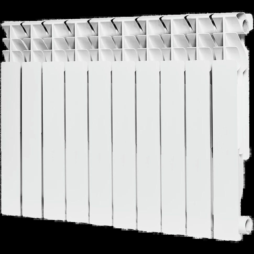 Радиатор алюминиевый секционный Plus 500 10 секций, боковое подключение Ral 9016 ROMMER