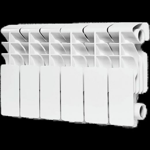 Радиатор алюминиевый секционный Plus 200 6 секций, боковое подключение Ral 9016 ROMMER