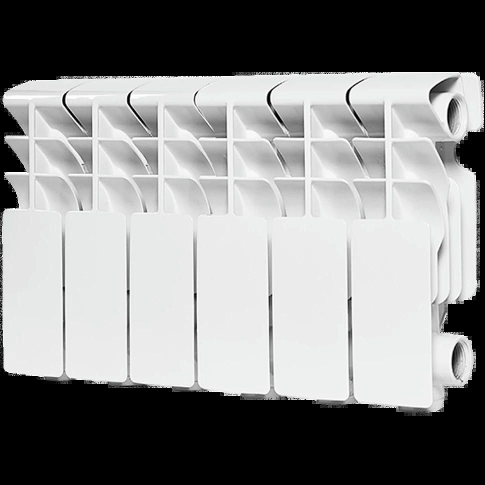 Радиатор алюминиевый секционный Plus 200 6 секций, боковое подключение Ral 9016 ROMMER