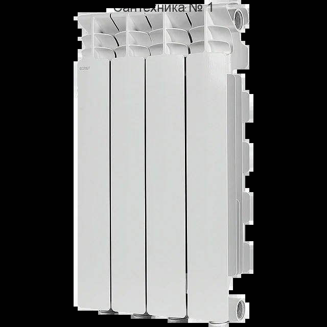 Радиатор алюминиевый GAMMA 500 4 секции, боковое подключение, белый STOUT