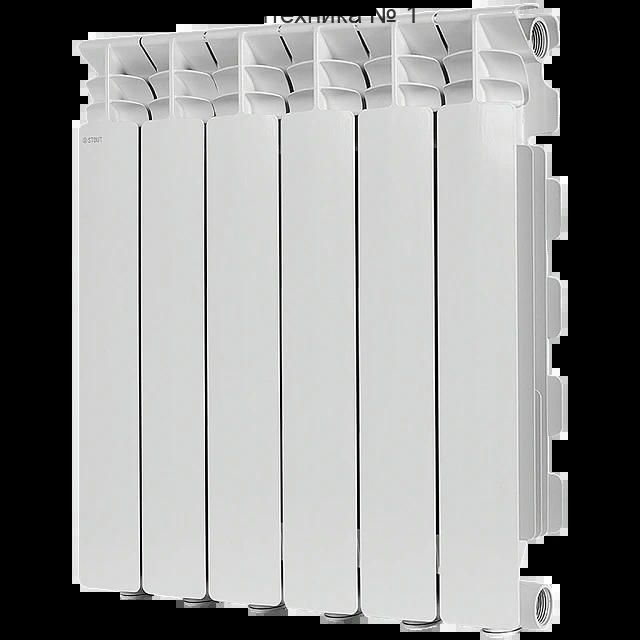 Радиатор алюминиевый GAMMA 500 6 секций, боковое подключение, белый STOUT