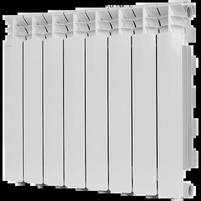 Радиатор алюминиевый GAMMA 500 8 секций, боковое подключение, белый STOUT
