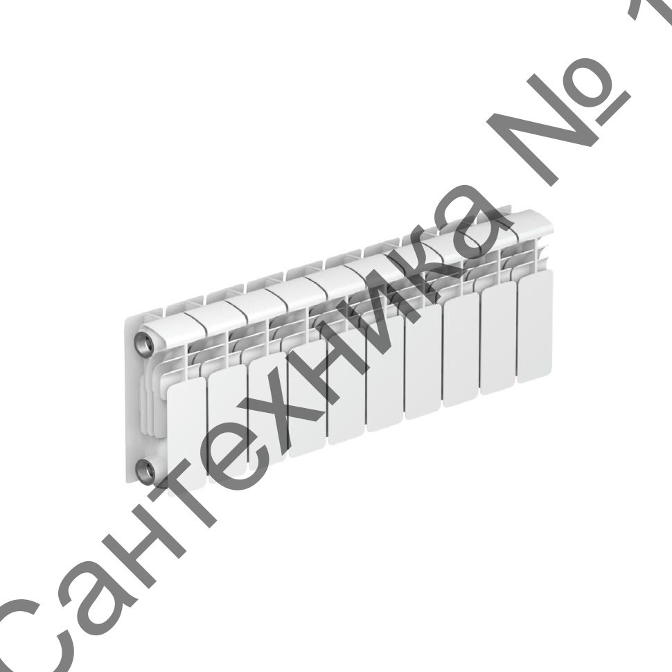 Радиатор алюминиевый RIFAR ALUM 200 10 секций, боковое подключение (белый RAL 9016)