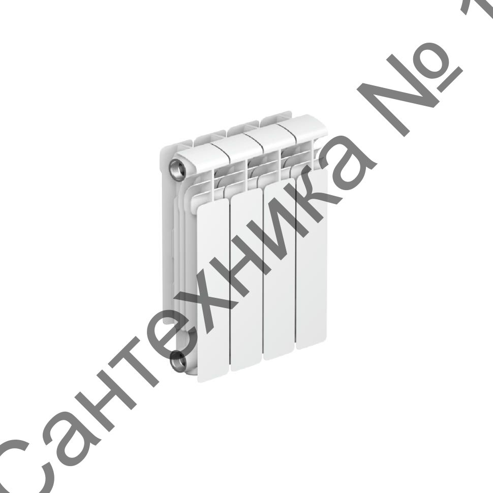 Радиатор алюминиевый RIFAR ALUM 350 4 секции, боковое подключение (белый RAL 9016)