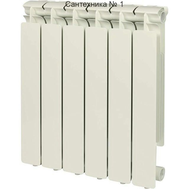 Радиатор алюминиевый секционный BRAVO 500 6 секций, боковое подключение, белый STOUT