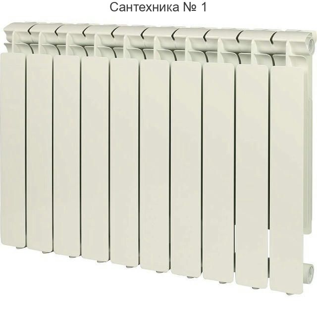 Радиатор алюминиевый секционный BRAVO 500 10 секций, боковое подключение, белый STOUT