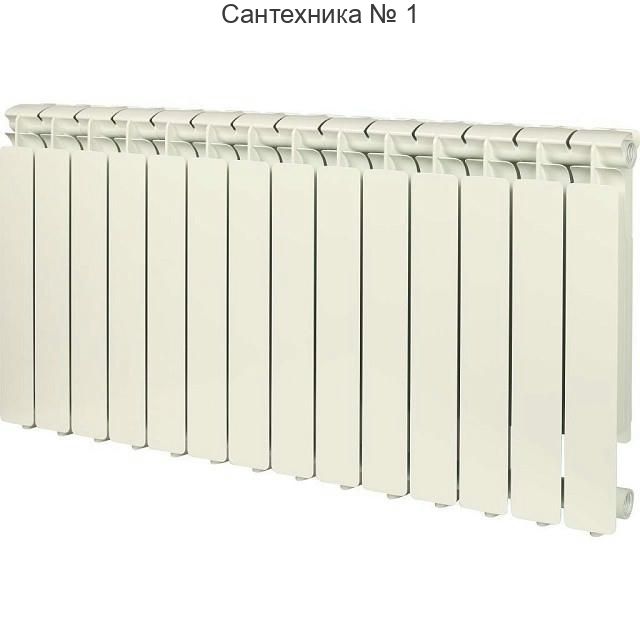 Радиатор алюминиевый секционный BRAVO 500 14 секции, боковое подключение, белый STOUT