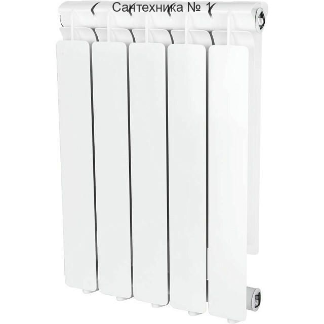 Радиатор алюминиевый секционный BRAVO 500 5 секций, боковое подключение, белый STOUT