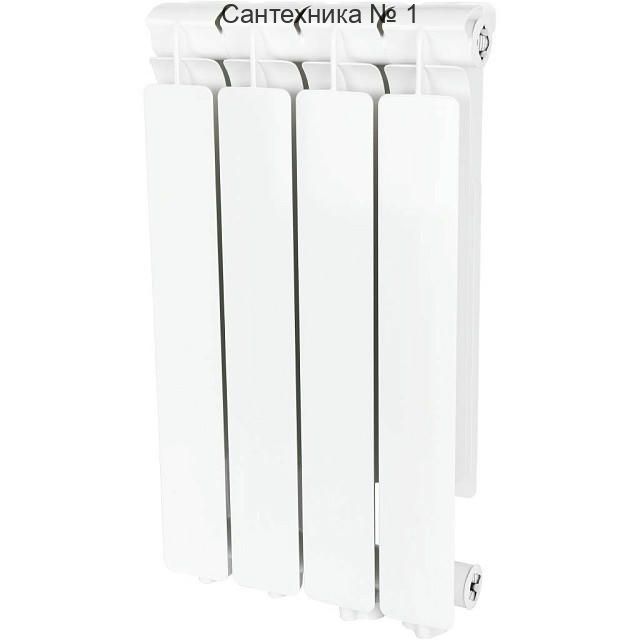 Радиатор алюминиевый секционный BRAVO 500 4 секции, нижнее правое подключение, белый STOUT