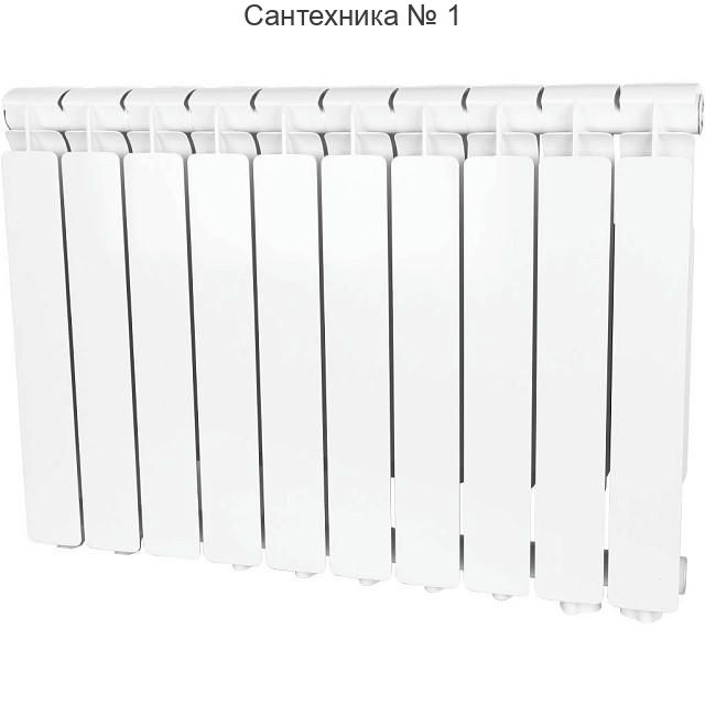 Радиатор алюминиевый секционный BRAVO 500 10 секций, нижнее правое подключение, белый STOUT