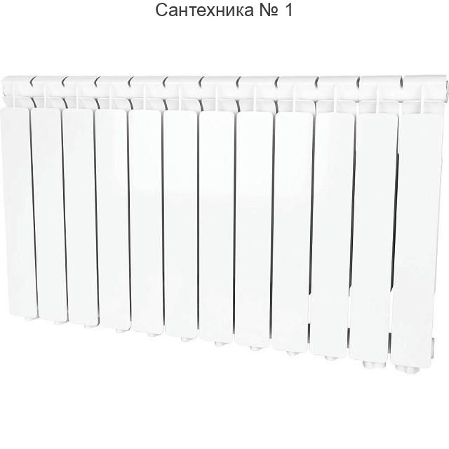 Радиатор алюминиевый секционный BRAVO 500 12 секций, нижнее правое подключение, белый STOUT