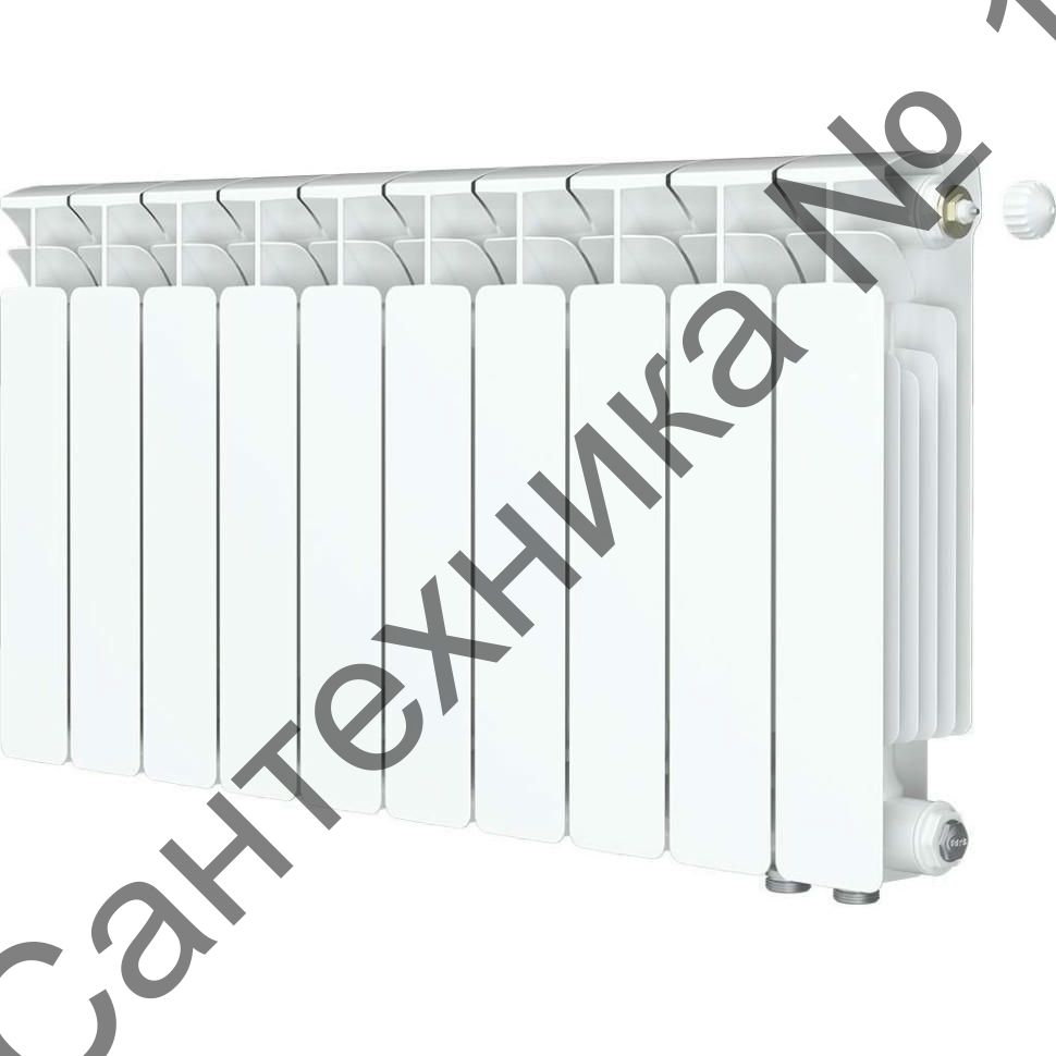 Радиатор алюминиевый RIFAR ALUM VENTIL 350 5 секций, нижнее правое подключение (белый RAL 9016)