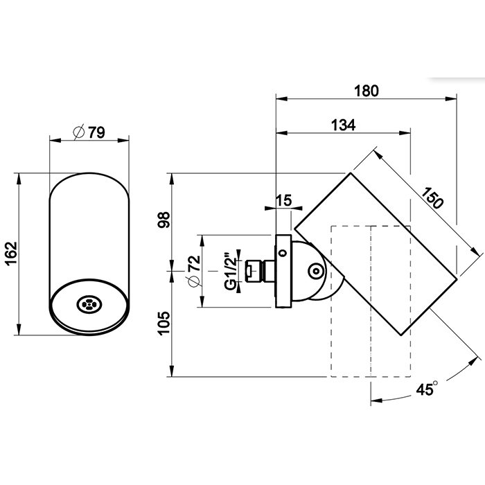Регулируемая настенная душевая лейка Gessi Habito Diamantato 57279 ФОТО