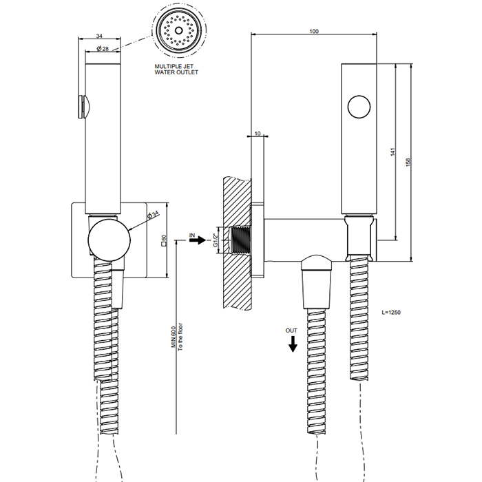 Гигиенический душ Gessi 59153 ФОТО
