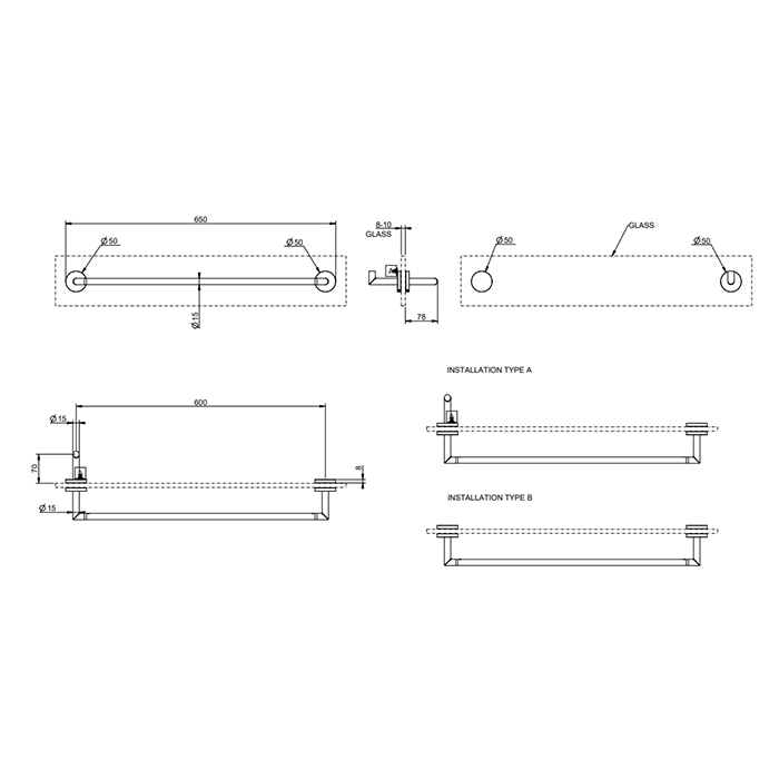 Полотенцедержатель Gessi Ventaglio Accessories 60 см 63728 ФОТО