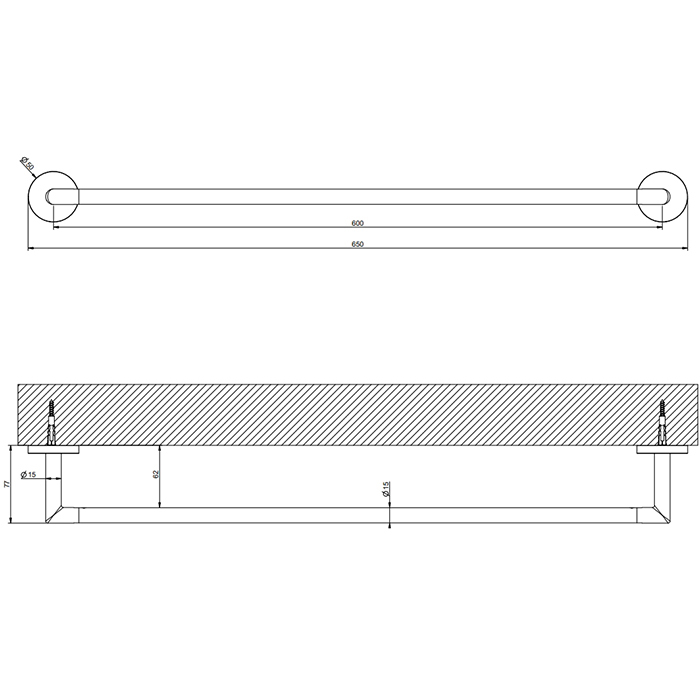 Полотенцедержатель Gessi 60 см 63703 ФОТО
